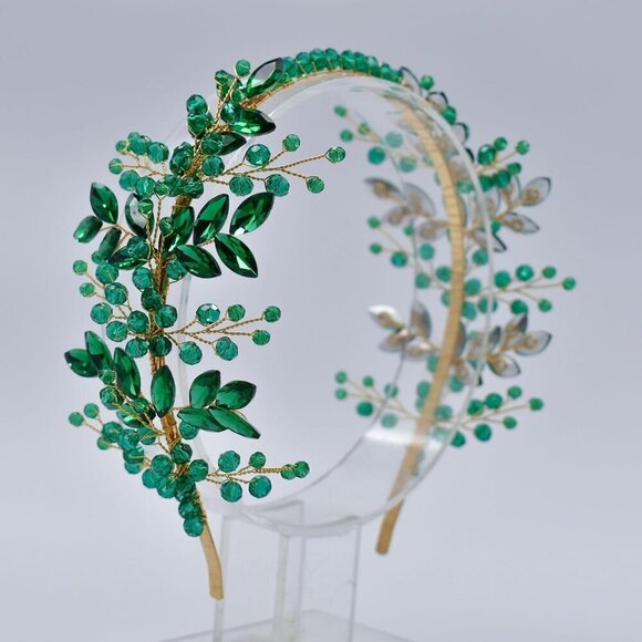 Wedding Hair Pieces for Brides, Rhinestone Bridal Headband, Handcrafted Headpiec - Picture 4 of 6